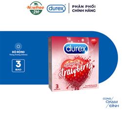 DUREX HƯƠNG VỊ DÂU STRAWBERRY ( HỘP 3 CÁI )